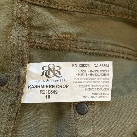 Rock & Republic Kashmiere Crop, NEW Ankle length Jeans, Ladies Size 16 Stretch - Picture 4 of 6